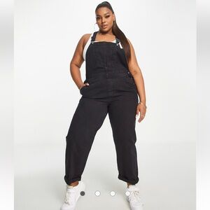 ASOS Curve black denim overalls size 22
